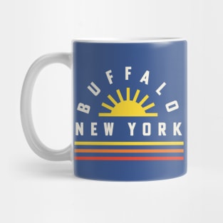 Buffalo NY Retro Vintage Stripes Sunshine Mug